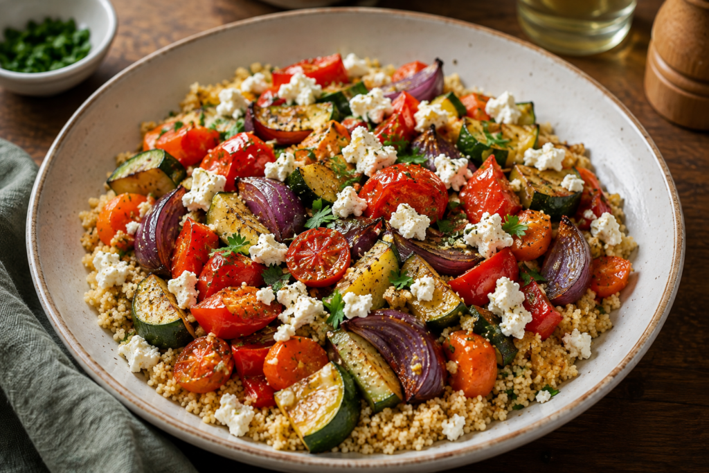 Ofengemüse mit Feta & Couscous – einfach und unkompliziert Ofengemüse mit Feta & Couscous
