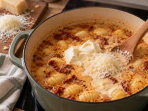 cremige gnocchi suppe mit parmesan