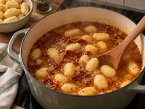 cremige gnocchi tomatensuppe im schmortopf