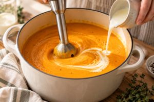 cremige kürbissuppe mit stabmixer