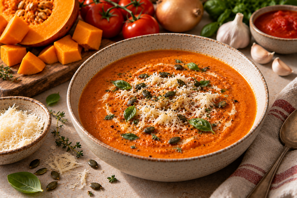 10 einfache Herbstsuppen für kalte Feierabende rustikale kürbis tomaten suppe mit herbstzutaten